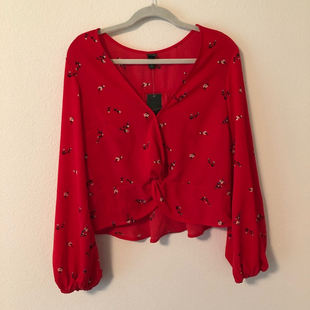 Wild Fable Red Floral Blouse new with tags